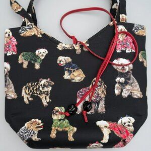 NWOT My Destiny Dog Print Mini Tote Bag Tie Closure One-of-a-Kind Unique